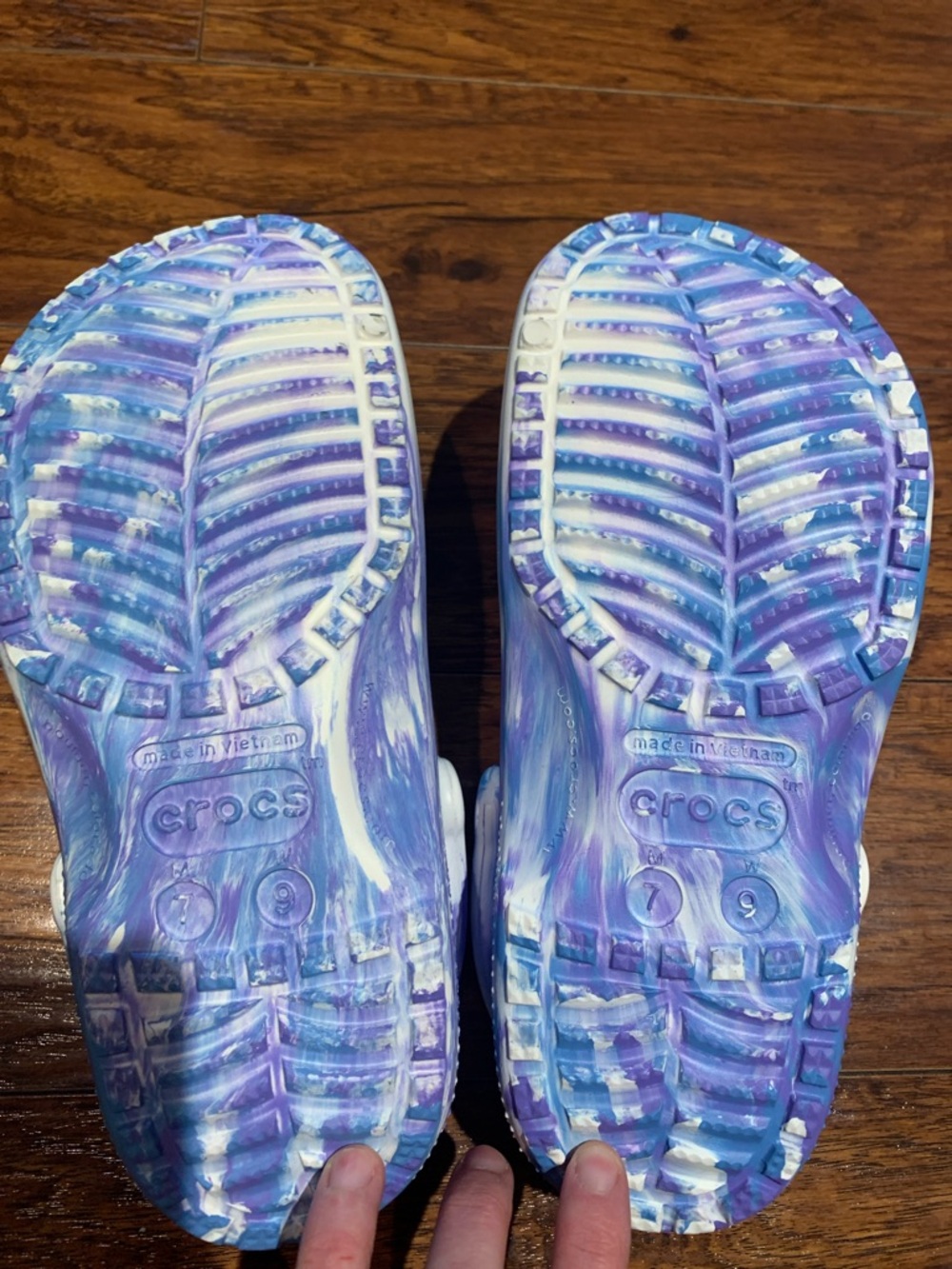 NWOT Marbled Crocs - Picture 3 of 5